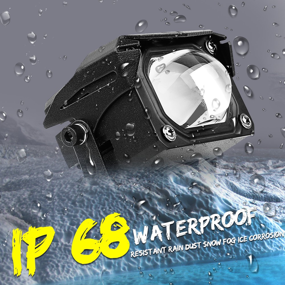 UNI-SHINE 12D 3 inch 100W Đèn pha xe máy Led 2PCS 6000K 3000K Đèn sương mù làm việc LED 12000LM cho xe máy ATV Xe tải ô tô 12V 24V