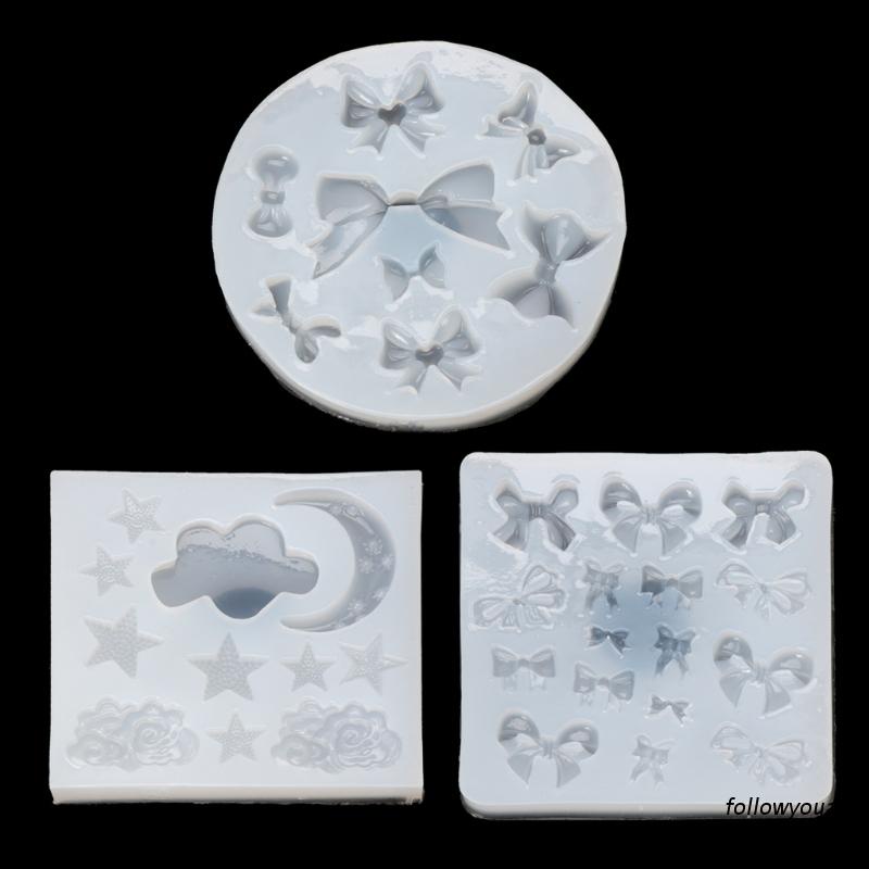 Khuôn Silicone Làm Đồ Trang Sức Hình Nơ / Ngôi Sao / Mặt Trăng / Đám Mây Diy