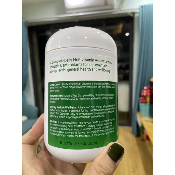 VIÊN UỐNG VITAMIN TỔNG HỢP CÓ CHỨA CHẤT CHỐNG OXY HOÁ NATURE’S WAY 200v