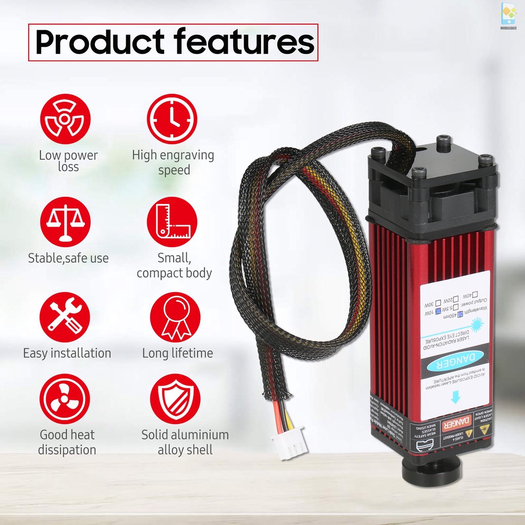 Mô đun Laser HABOTEST 5.5W 450nm độ chính xác cao thích hợp cho máy khắc gỗ / kim loại / CNC