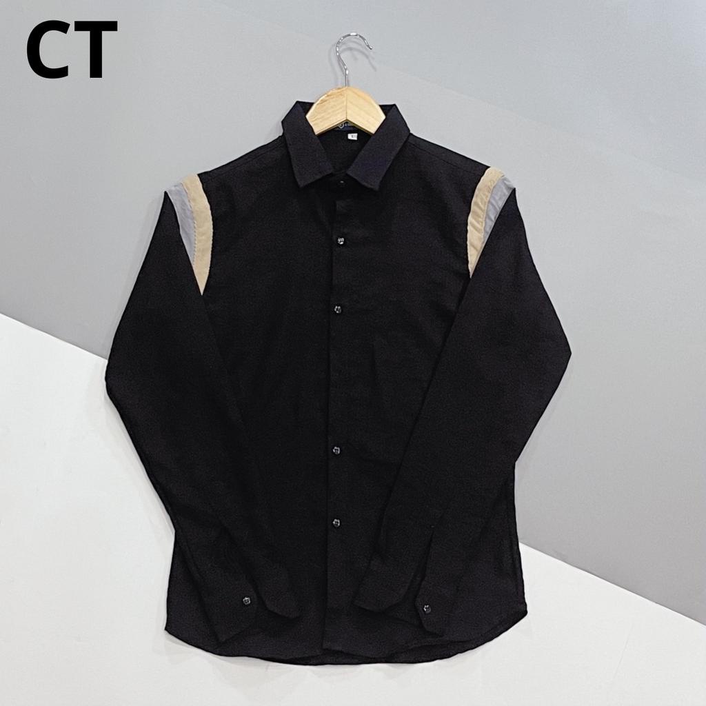 Áo Sơ Mi Nam Dài Tay Basic Phối Họa Tiết Vai Lịch Lãm Sang Trọng Lịch Sự Hot Trend - SM 361 DAI TAY PHOI VAI