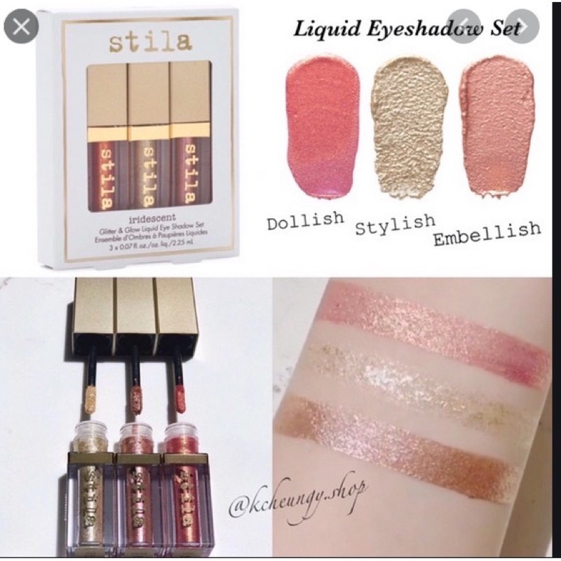 [HÀNG MỸ] Tách Set nhũ mắt kim tuyến Stila Glitter & Glow Liquid Eye Shadow minisize | BigBuy360 - bigbuy360.vn