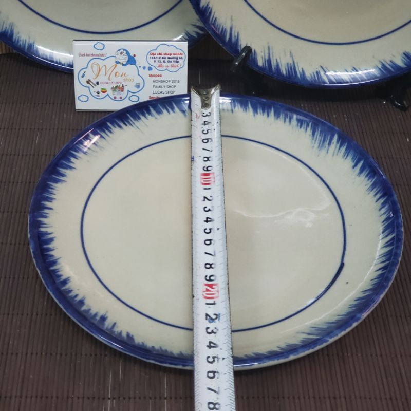 💢💥SET 2 DĨA GỐM PHẾT XANH 25cm🌿 CAO CẤP ĐẸP LÁNG 100% 😘👍