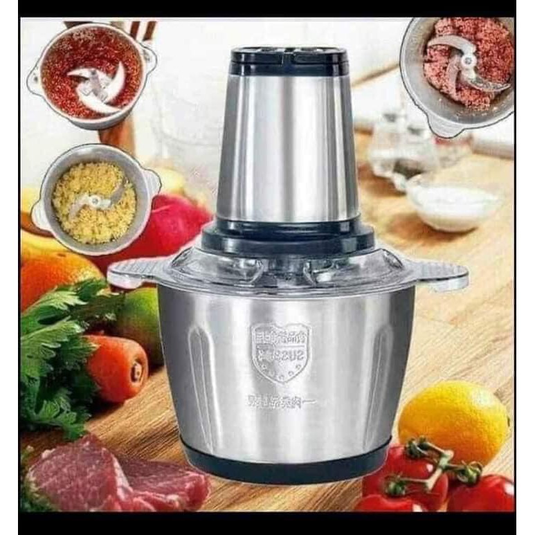 Máy xay thịt đa năng KITCHEN chính hãng , inox 304 không gỉ , cối xay tỏi ớt 2 lit