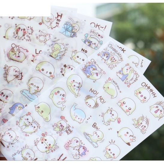 Set6 tấm Sticker dán trang trí hoạt hình nhiều mẫu dễ thương ngẫu nhiên DTOnline