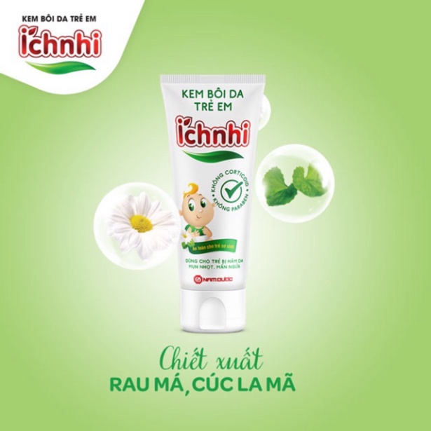 [Chính hãng] Kem bôi da trẻ em Ích Nhi 20g - giảm ngứa do muỗi, côn trùng cắn, hăm tã, nứt da , sưng đỏ , mẫn ngứa