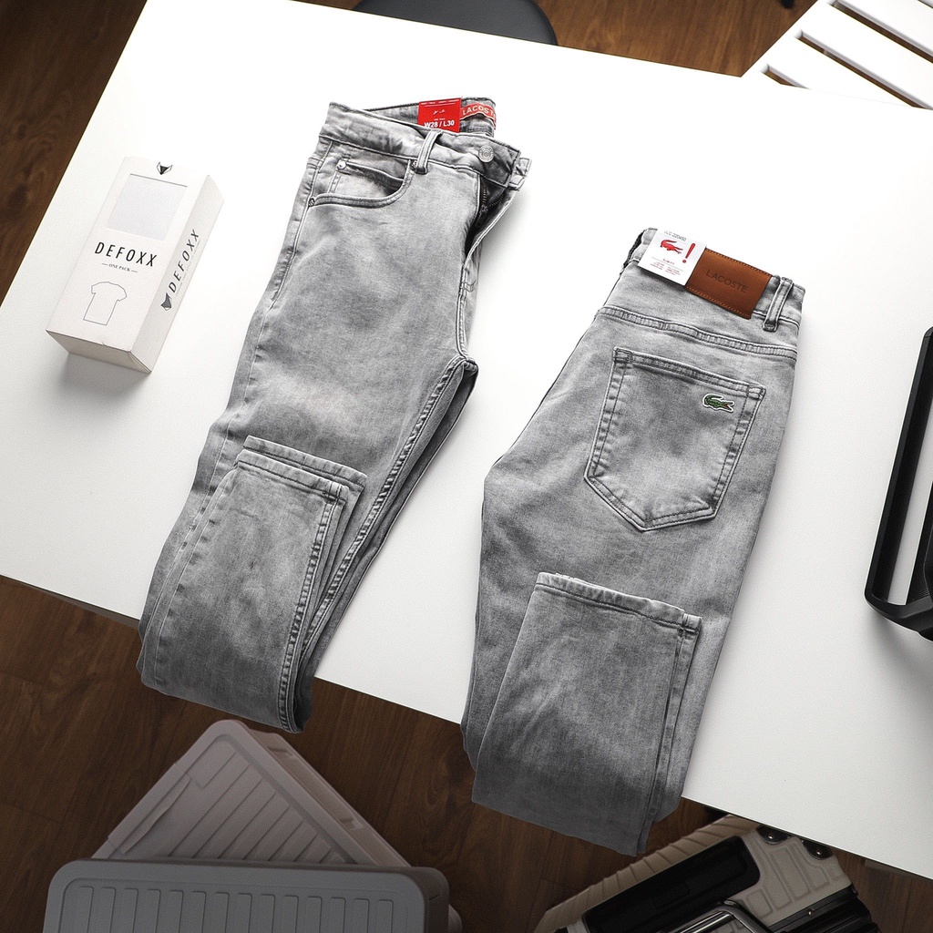 Quần Jeans TOMMEN 309 thêu logo cá sấu màu xám khói