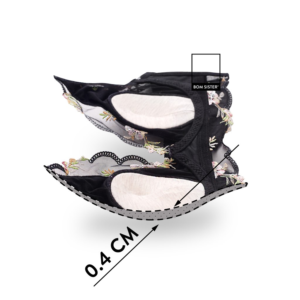 Áo lót không mút thun lạnh viền ren hoa không gọng thoải mái BOM SISTER A6776