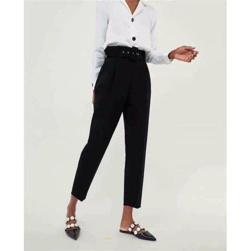 quần baggy nữ , quần baggy kèm đai vải 003