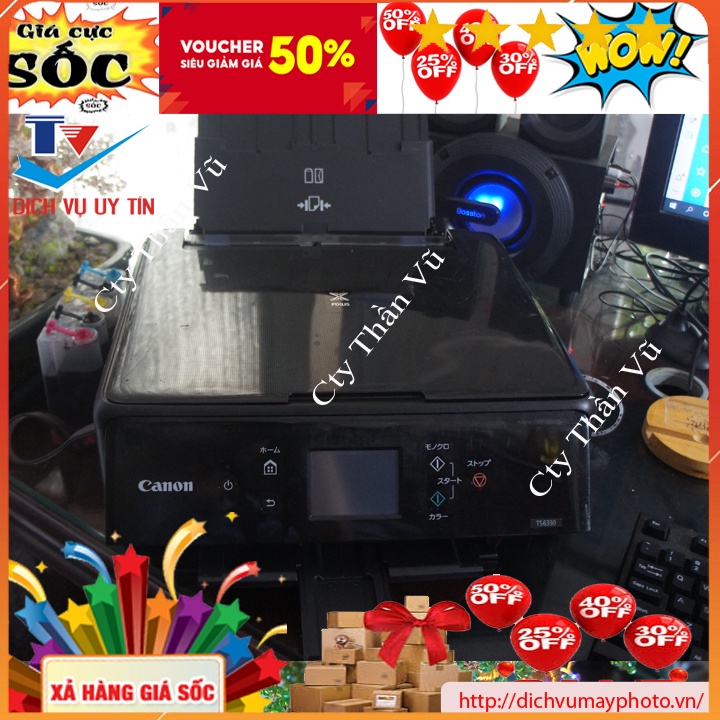 Máy in màu cũ canon TS 5030 6120 6030 đa năng có in wifi photocopy scan hàng đẹp bền có BH kholinhkienmayin SP002366