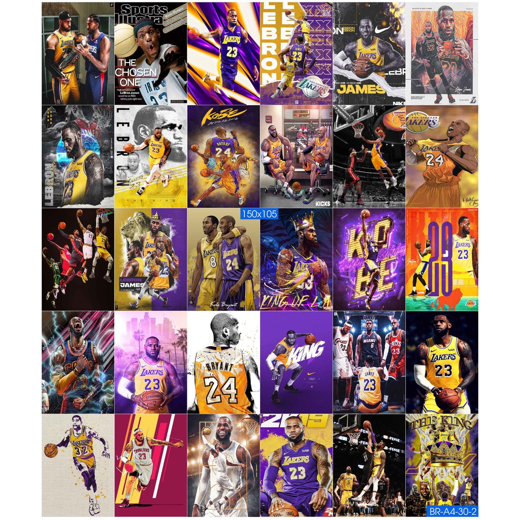 Combo Set 50 tờ Decal dán tường trang trí khổ A4,A5 - Bóng rổ