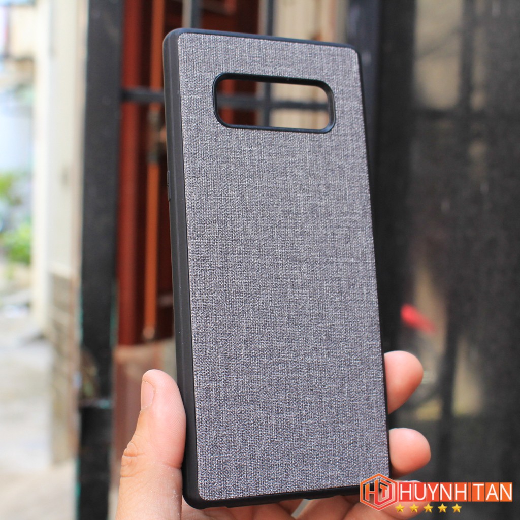Ốp lưng Samsung Note 8 vân vải jean (Xám)