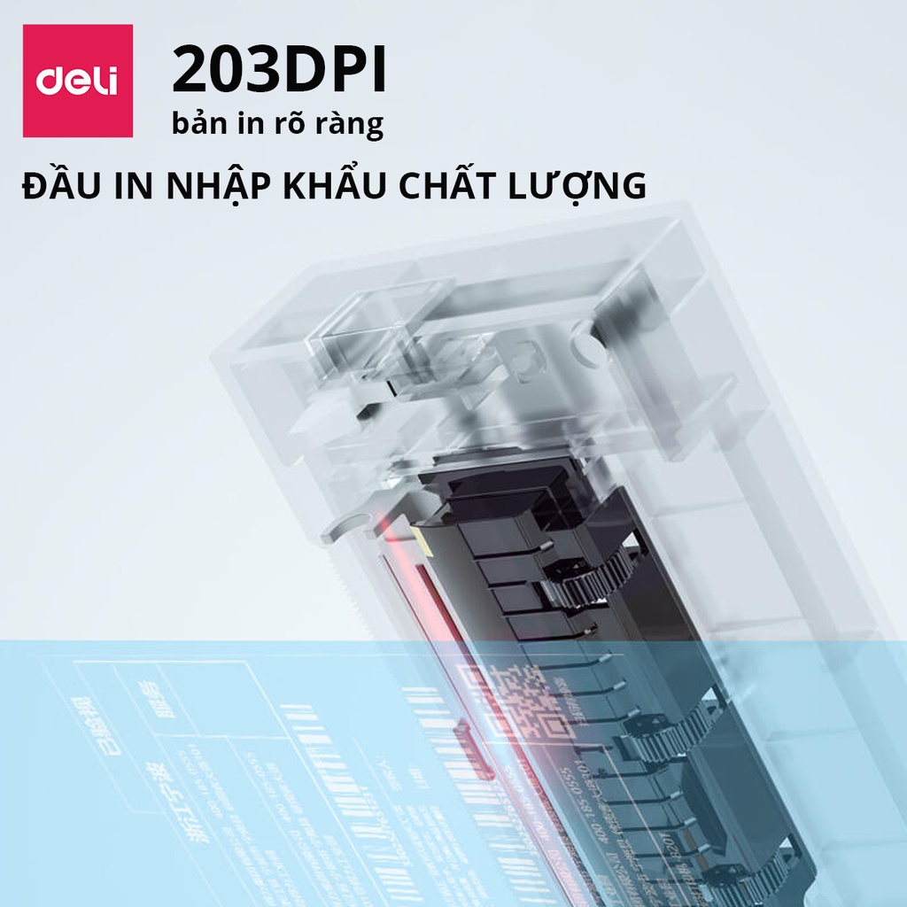 Máy In Nhiệt Deli In Đơn Hàng, Hóa Đơn, Tem Mã Vạch, Logo Tự Dán - Kết Nối USB, Tốc Độ In 1 Đơn/s  - DL-760D