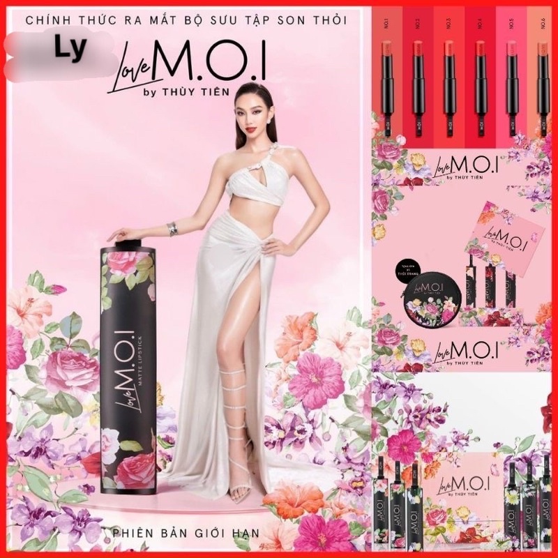 Set son MOI BY THUỲ TIÊN, Set 3 Cây son Tặng kèm ví, Son thỏi MOI BY THUỲ TIÊN