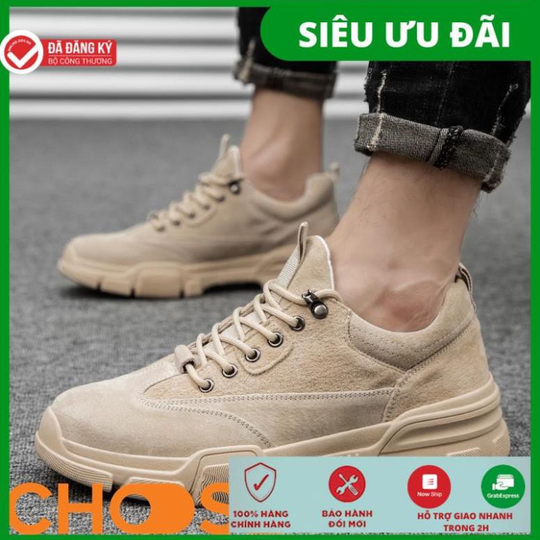 Giày Nam Phong Cách Cao Bồi Choose Buộc Dây Mẫu Da Lộn Mới Đầu Năm G51K1
