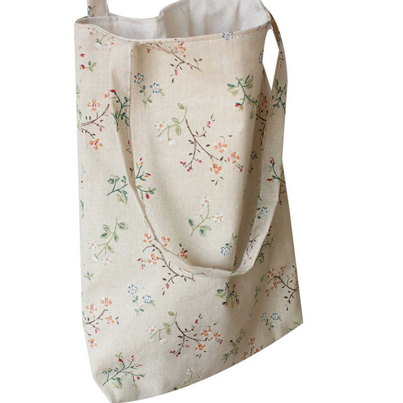 Túi xách GJCUTE vải lanh cotton phong cách vintage cho nữ