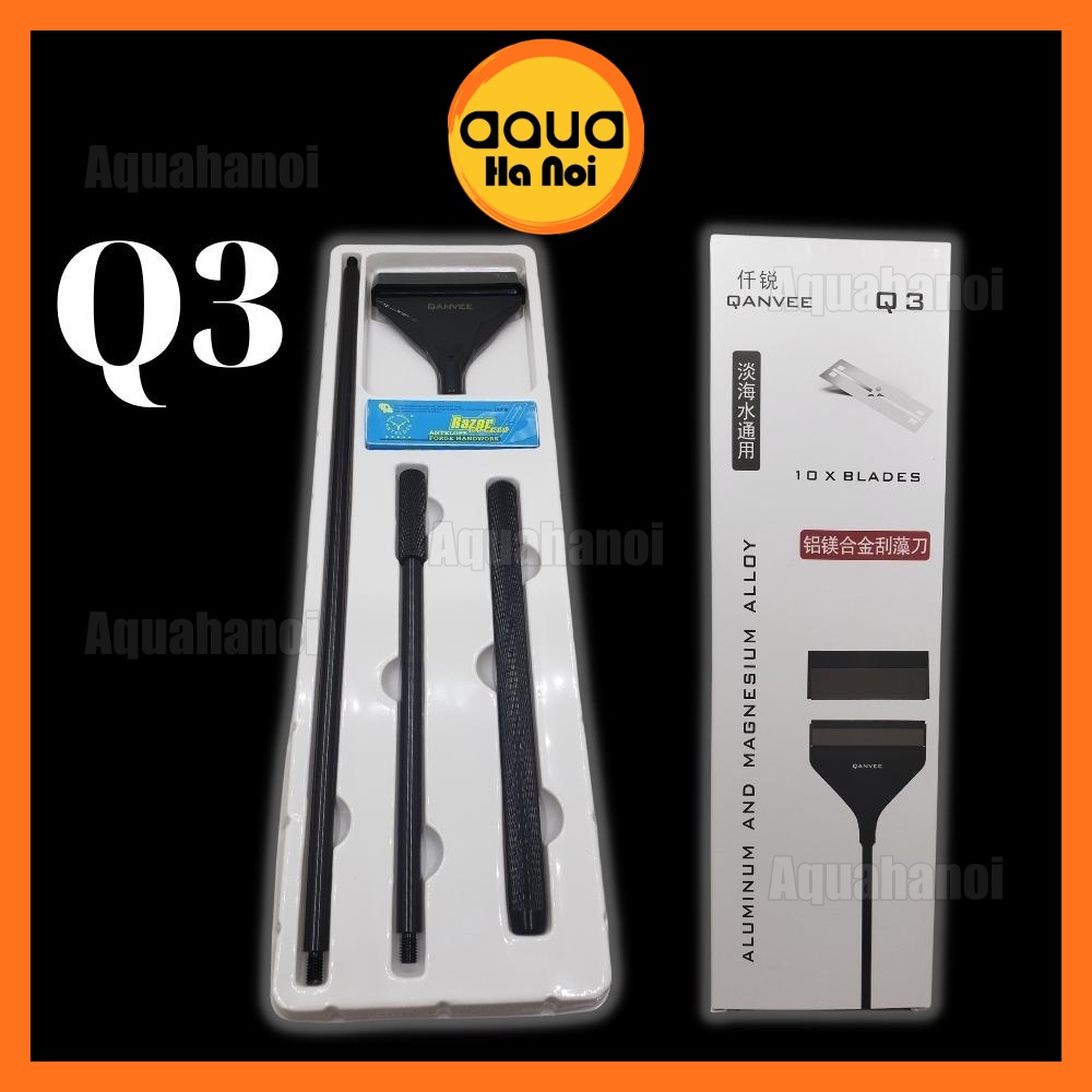Dao cạo rêu Qanvee Q1/Q3 hợp kim nhôm - vệ sinh thành hồ cá cảnh thủy sinh