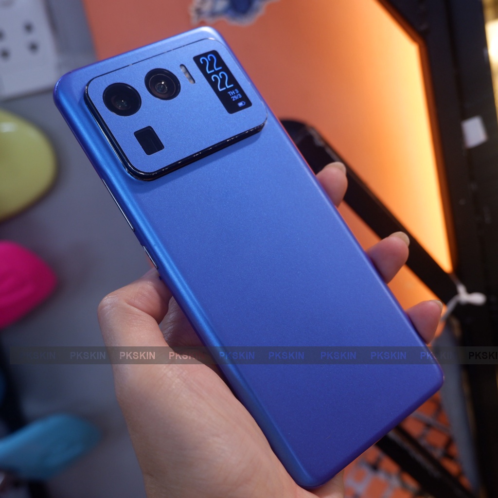 Dán skin full viền oracal màu chuyển xanh ánh tím Xiaomi mi 11 ultra, mi 11, mi 11T, mi 11 lite