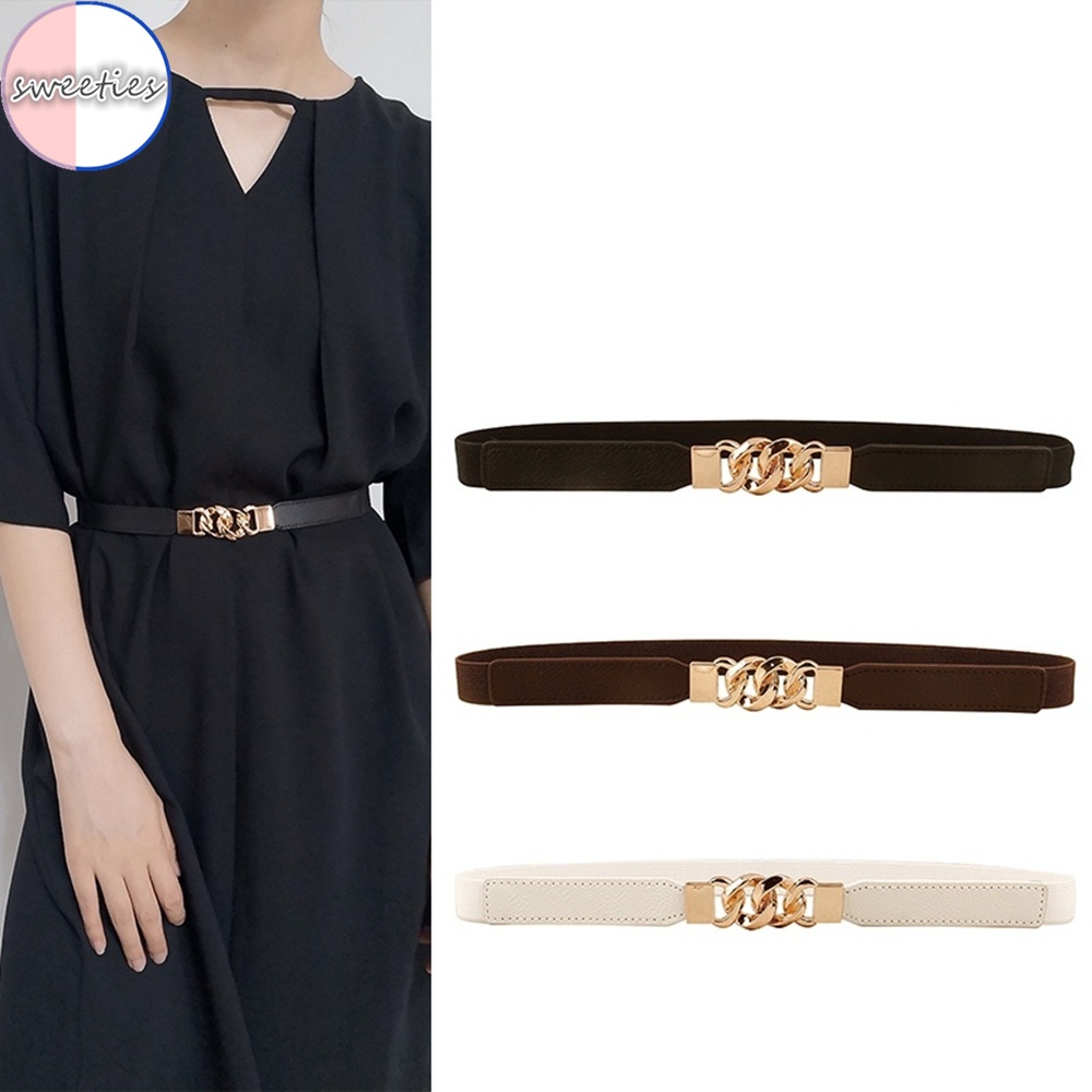 Thắt lưng da khóa kim loại phong cách cổ điển thời trang cho nữ