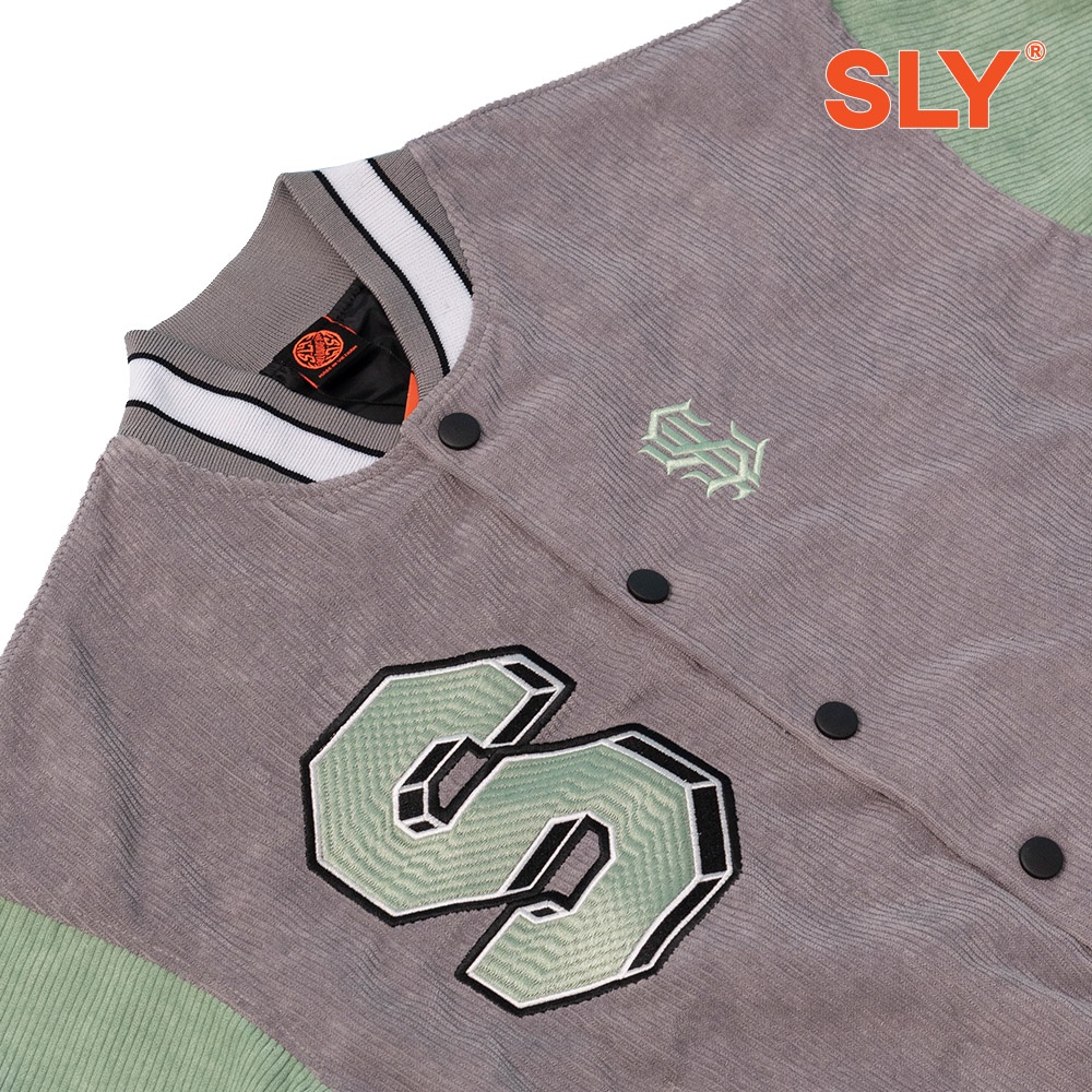 Áo khoác vải gân Corduroy SLY màu Xám