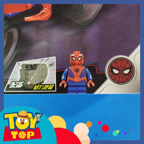 Non - lego xe Spider man người nhện có pull back ( động cơ kéo lùi cơ học ) cho xe lắp ghép PRCK 64067