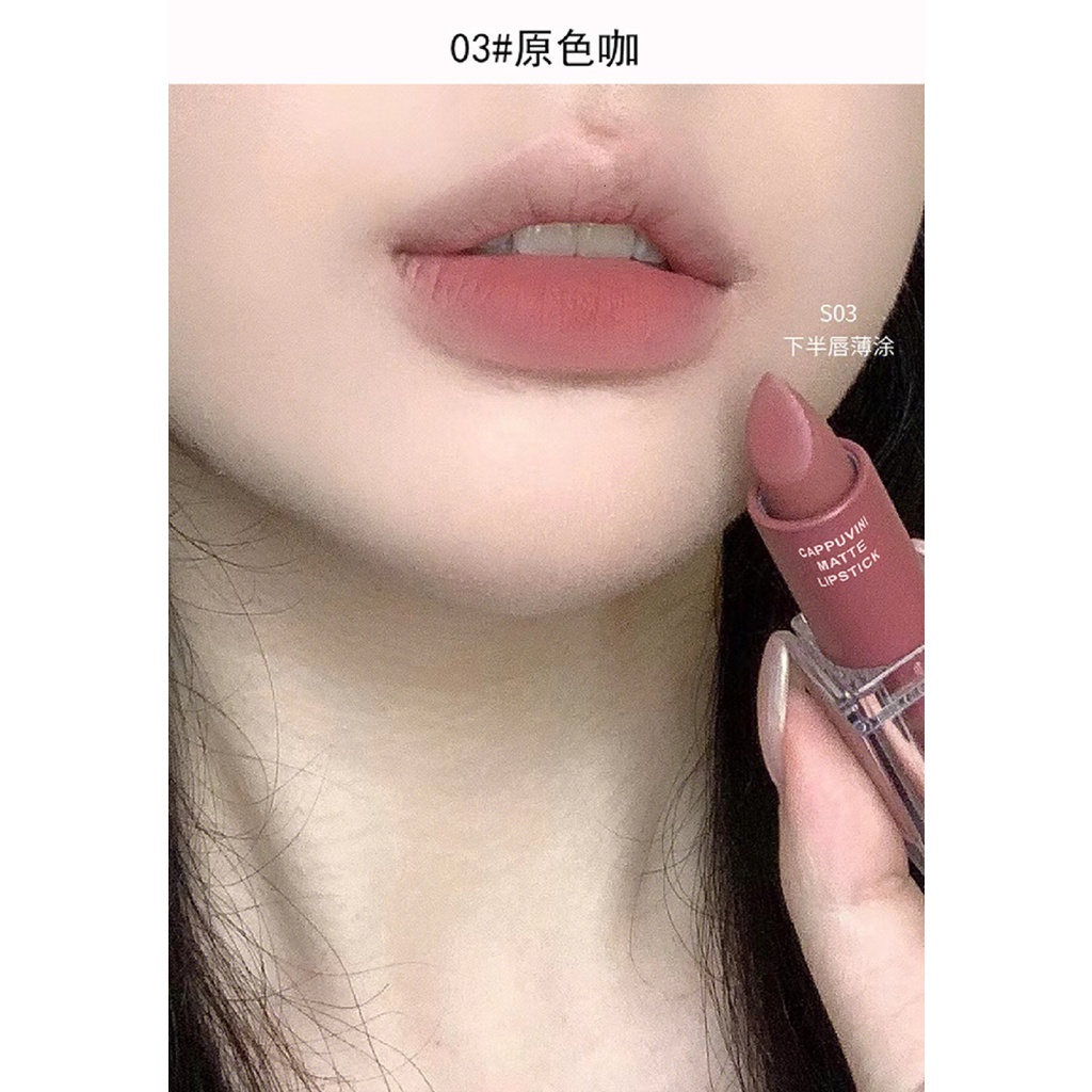 Son Môi Cappuvini Màu Lì Lãng Mạn Màu Trắng Đào