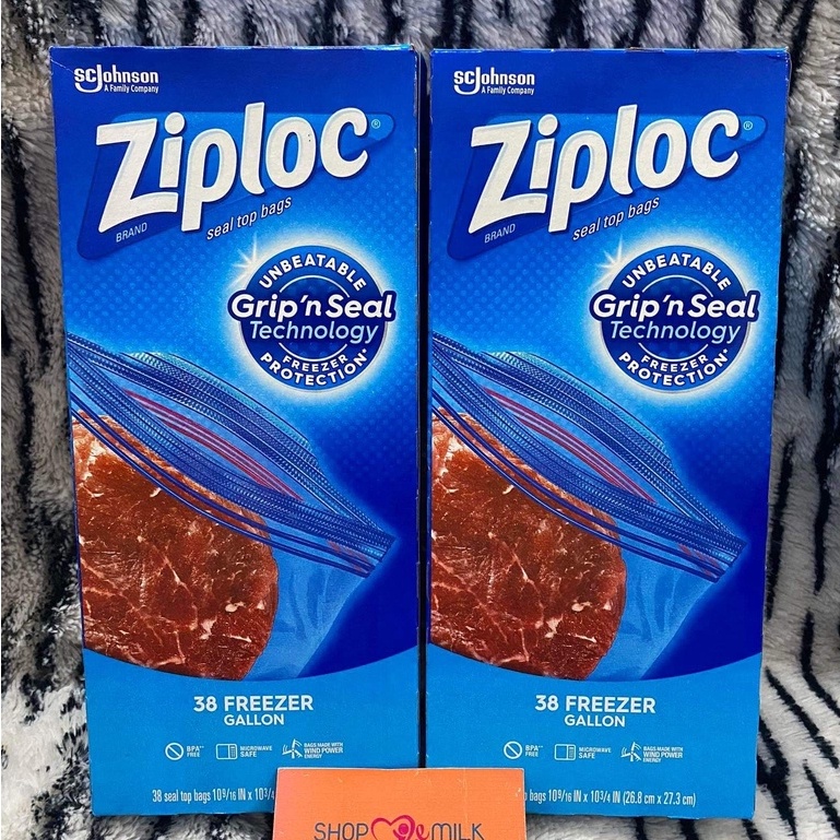 Túi Ziploc bảo quản thực phẩm dành riêng cho ngăn đông Ziploc Double Zipper Freezer Bag, Gallon