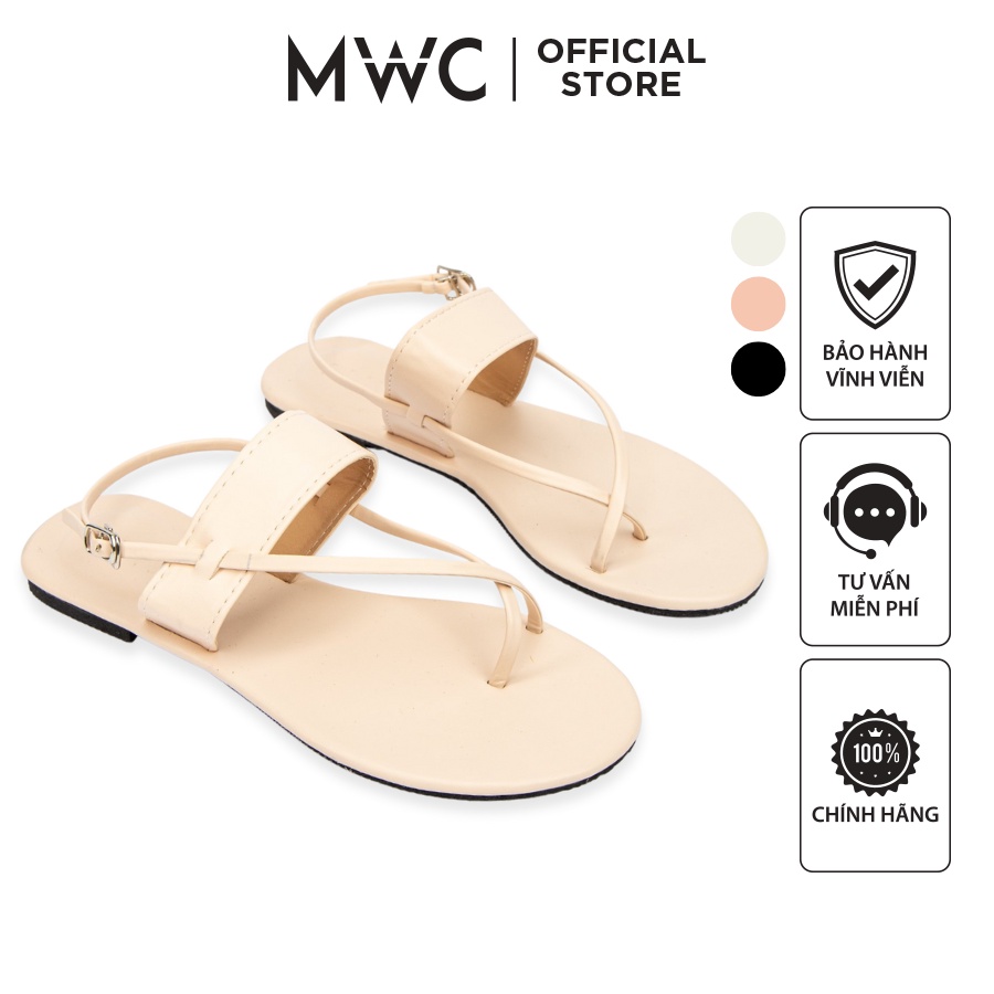 Giày MWC 2896 - Giày Sandal Xỏ Ngón Quai Ngang Phối Dây Mảnh Ôm Chân Đế Bệt Rẻ Bền Đẹp