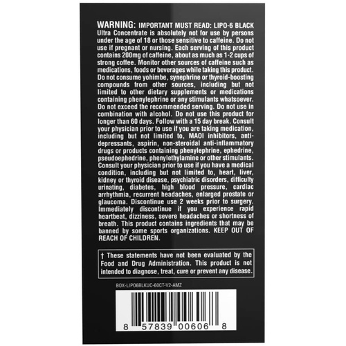 Nutrex RESEARCH Lipo 6 Black Ultra Concentrate 60 viên - Giảm cân, Đốt mỡ, Cắt nét Lipo-6 Nutrex