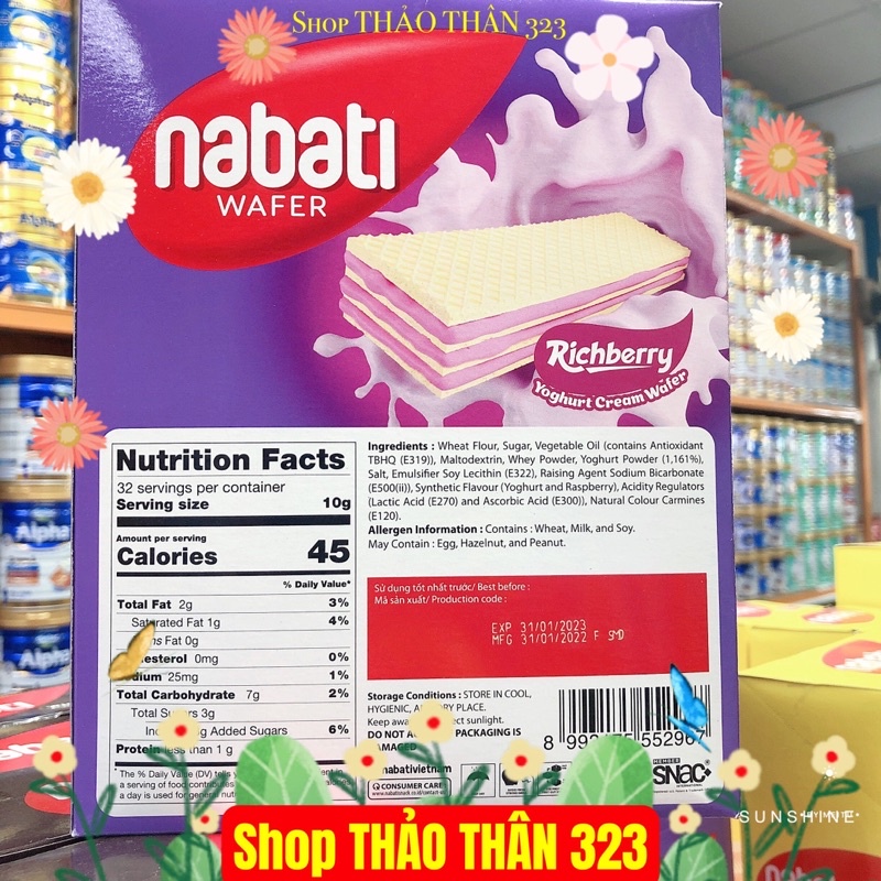 Bánh Xốp Nabati Sữa Chua Hương Phúc Bồn Tử 320g