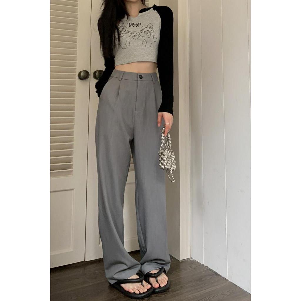 Quần Dài Ống Rộng Lưng Cao Thời Trang Mùa Xuân 62237