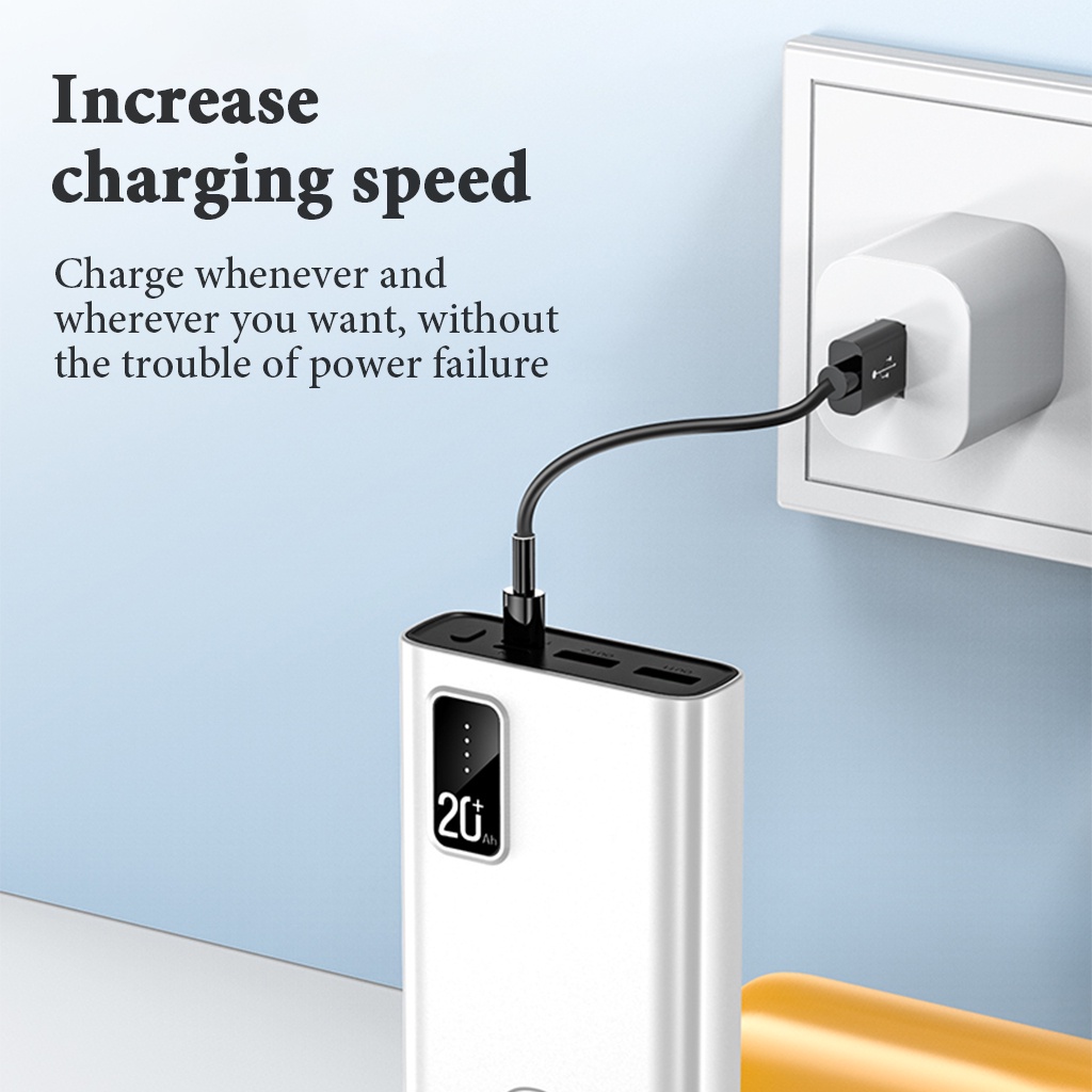 Pin dự phòng Delabo 100% chính hãng đầu ra kép công suất thực sạc nhanh màn hình kỹ thuật số 20000mah