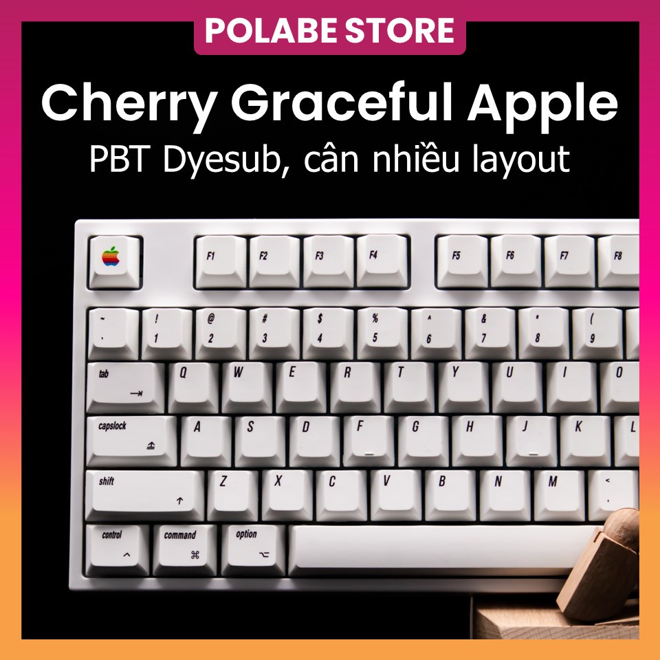 Keycap Cherry Graceful Apple Thick PBT - Keycap bàn phím cơ nhiều nút cân nhiều layout - Polabe Store