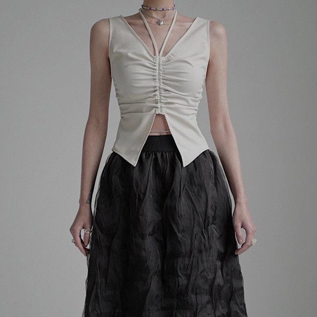 Áo Hai Dây Rút Cổ Chữ V Sâu Thời Trang Mùa Hè Mẫu Mới 2022