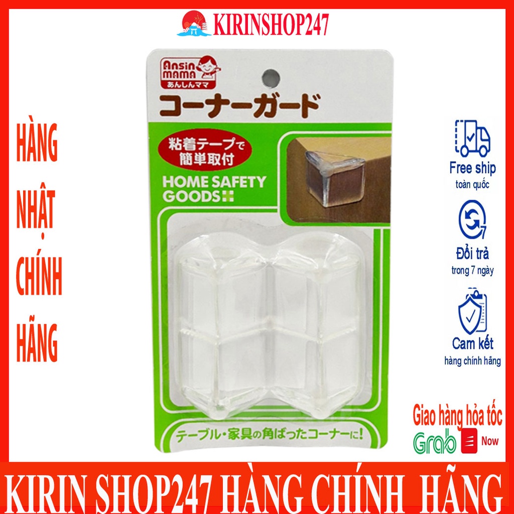 Set 4 bịt cạnh bàn silicon an toàn cho bé Hàng Nhật