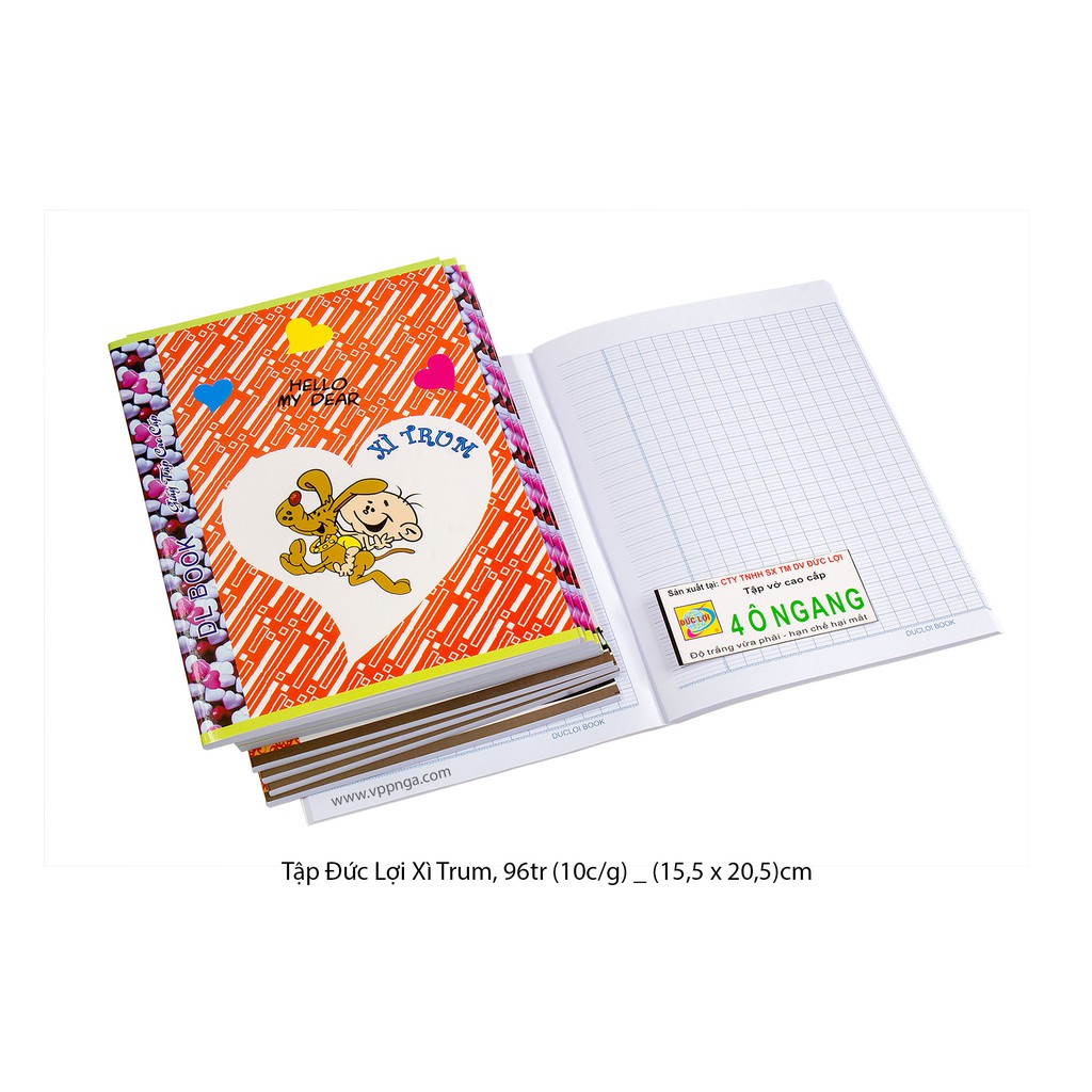Vở, Tập 4 ô kẻ ngang Tân Vĩnh Phát Xì Trum, 96 trang