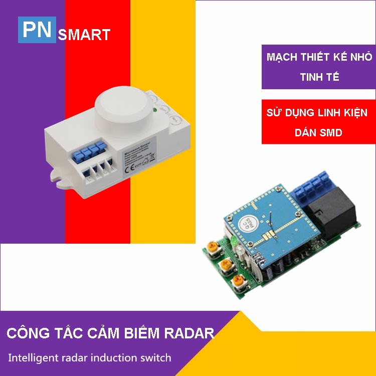 Công tắc cảm biến chuyển động Radar vi sóng siêu nhạy | Tự động bật tắt đèn khi có chuyển động