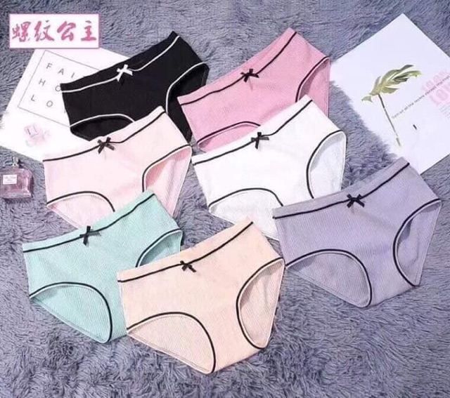 Lố 10 quần /hộp 5 quần lót nơ len tăm mã 118 siêu mát