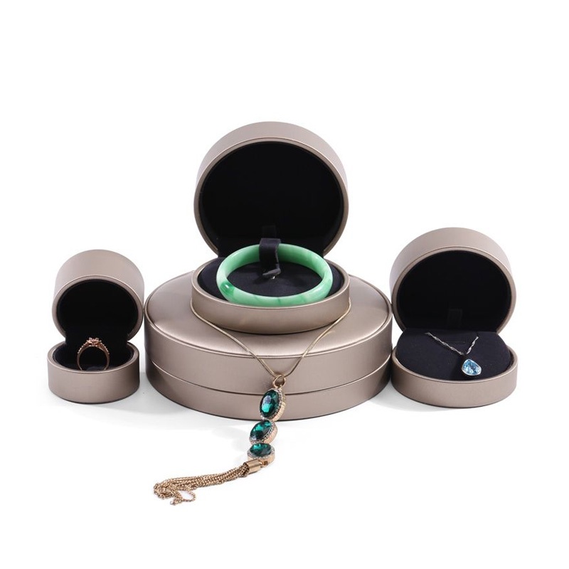 Hộp Đựng Trang Sức Hình Tròn Bằng Da PU