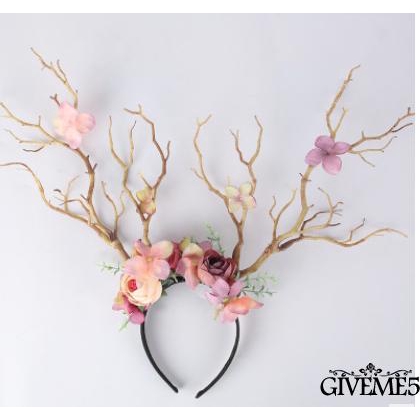 Băng đô đội đầu kiểu cành cây hoa để trang trí giáng sinh halloween