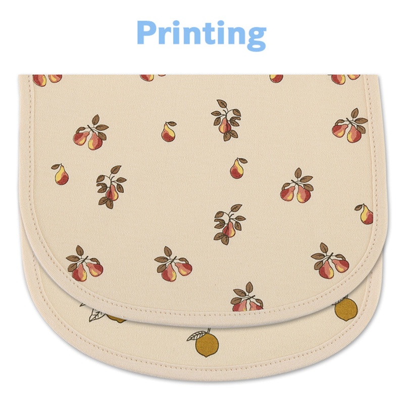 Set 2 Yếm Ăn Cotton Chống Thấm Nước In Họa Tiết Hoạt Hình Dễ Thương Cho Bé