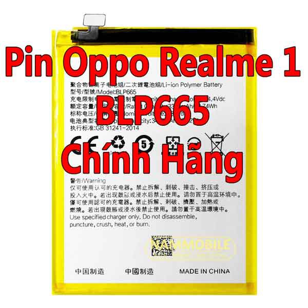 Pin Oppo Realme 1 F5 Youth BLP665 3410mAh Zin chính hãng