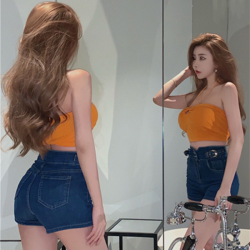 Quần Short Denim Lưng Cao Thời Trang Mùa Hè Quyến Rũ