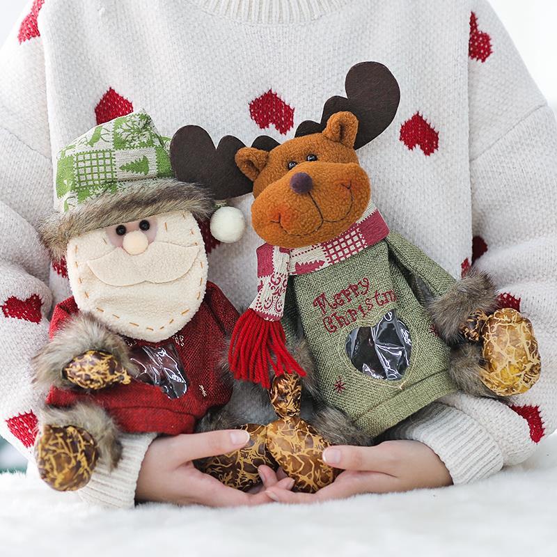 Túi vải đựng quà giáng sinh hình ông già noel/ người tuyết/ tuần lộc cho bạn gái