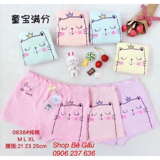 Combo 4 quần chip đùi cotton cho bé 12-32kg