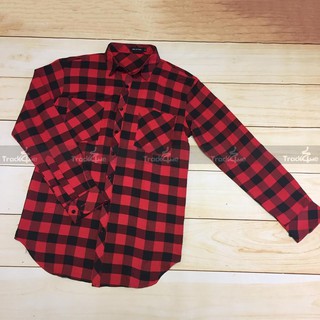 Áo Flannel Sơ Mi Caro Đỏ Đen