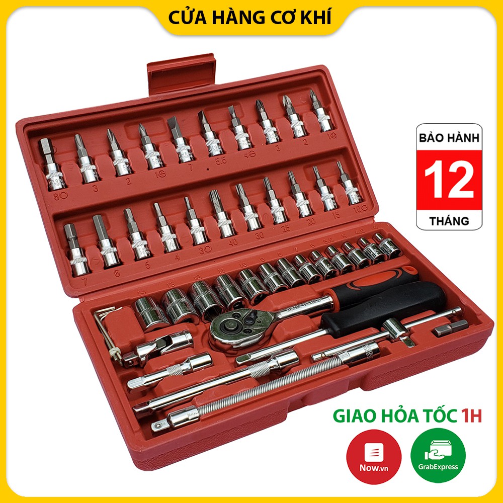 [Mã SKAMLSC0206 giảm 10% tối đa 70K đơn 100K] Bộ dụng cụ mở bu lông ốc vít, sửa chữa ô tô xe máy, đa năng 46 chi tiết