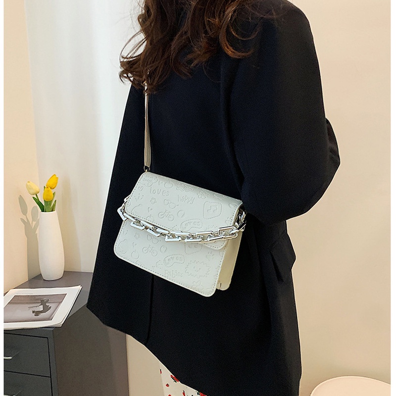 Túi Đeo Chéo Vai Bằng acrylic Kiểu Vuông Nhỏ Màu Trơn NB00300