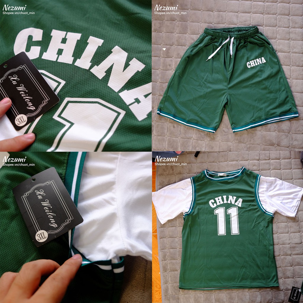 Bộ quần áo thể thao bóng rổ China 11 unisex nam nữ