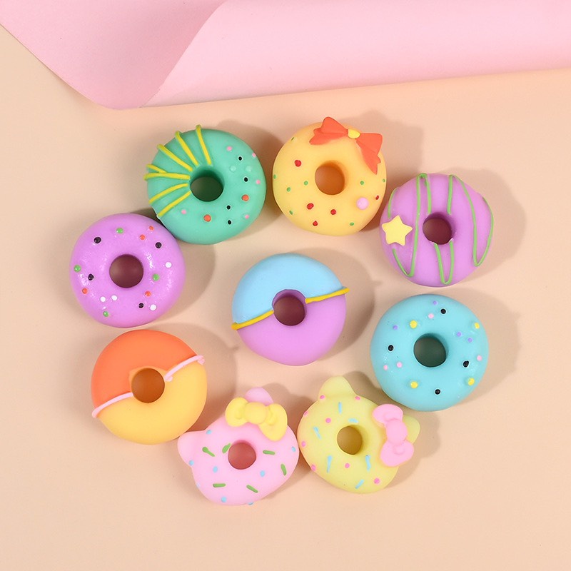 Charm (C372) slime/ Dụng Cụ Charm Trang Trí [Ko Keo &amp; Nút] Dụng Cụ Bánh Donut kiểu dễ thương